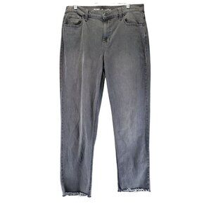 Old Navy Jeans Womens Size 10 Tall Gray Wow Boyfriend Mid-Rise Frayed Denim